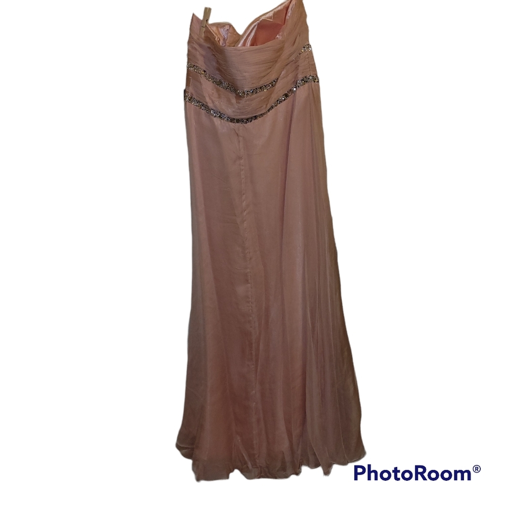 May Queen Blush Strapless Beaded Gown - Picture 4 of 11
